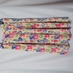 Laura Adams Women's Multi-color Floral Pleated Maxi Skirt. Size 12